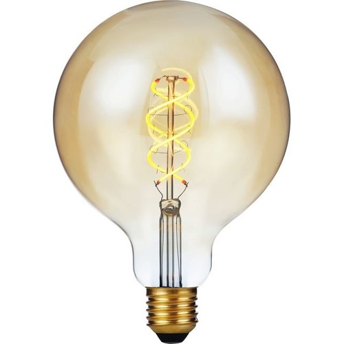 E27 5W 3-trin dæmpbar LED pære - G125, Filament Flex, 2200K, guld glas