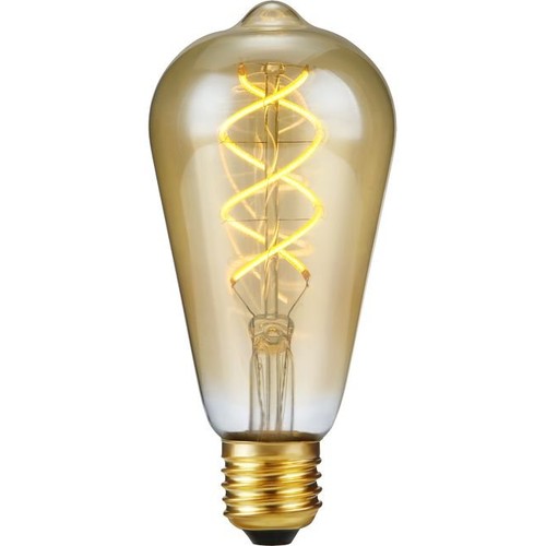 E27 5W 3-trin dæmpbar LED pære - ST64 Rustika, Flex Filament, 2200K, guld glas