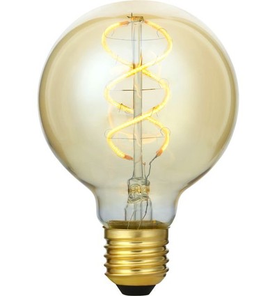 E27 5W 3-trin dæmpbar LED pære - G80, Gold, Flex filament, 2200K, 460lm
