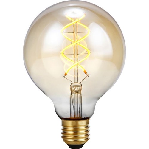 E27 5W 3-trin dæmpbar LED pære - G95, Gold, Filament Flex, 2200K, 460lm
