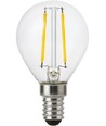 E14 2W dæmpbar LED kronepære - G45, filament, klar glas, 2700K