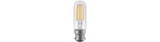 B22d 5W dæmpbar LED filament rørpære - 9,5cm, 2700K, klart glas