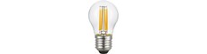 E27 4W filament kronepære, 24V - G45, 310lm, 2500K, klart glas, AC/DC