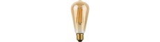 E27 8W dæmpbar LED Rustika pære - ST64, 640lm, 2200K, guld glas, filament