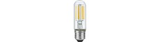 E27 5W dæmpbar LED rørpære - 9,5cm, filament, 640lm, klart glas, 2700K