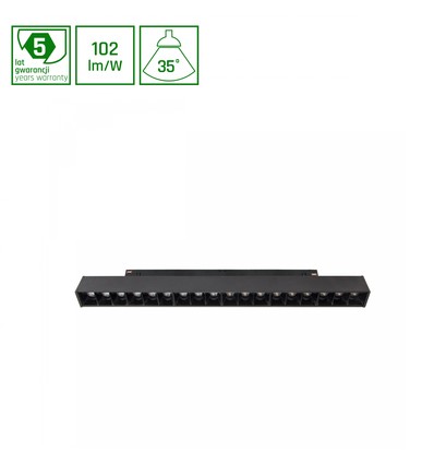 System Shift 17W Grid M skinnespot til 2-faset skinne - 40°, CCT switch, sort, 33cm