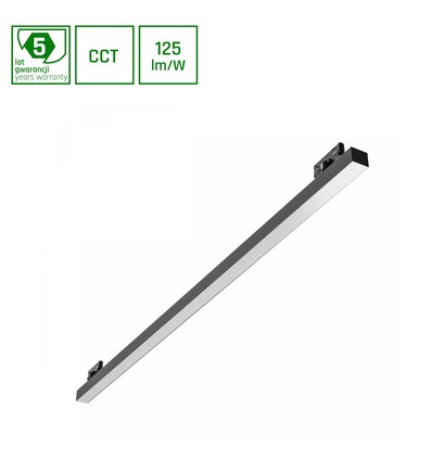 20W/30W/40W ALLDAY BASIC 3-faset skinnespot - 120cm, 3CCT, 115°, IP20, sort, 5 års garanti