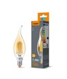 E14 6W LED kronepære filament - C37, bronze glas, ekstra ekstra varm hvid