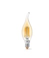 E14 6W LED kronepære filament - C37, bronze glas, ekstra ekstra varm hvid