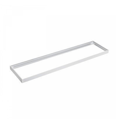 30x1200 ramme til LED panel - Hvid, højde 6,5cm, til direkte montering på loft