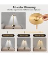 Opladelig LED bordlampe med trådløs opladning - Guld, touch dæmpbar, CCT, IP54