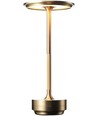 Opladelig LED bordlampe med trådløs opladning - Guld, touch dæmpbar, CCT, IP54