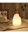 Opladelig RGB LED bordlampe Ø12,8cm - Hvid, inkl. fjernbetjening, IP54 udendørs
