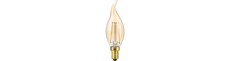 E14 2,9W dæmpbar LED kronepære med spids - C35, 250lm, 2200K, gyldent glas, filament
