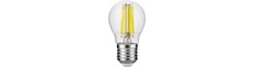 E27 7W dæmpbar LED kronepære - G45, filament, klart glas, 806lm, 2700K