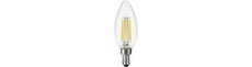E12 4,4W dæmpbar LED kronepære - Filament, C35, 470lm, 2700K, klar glas
