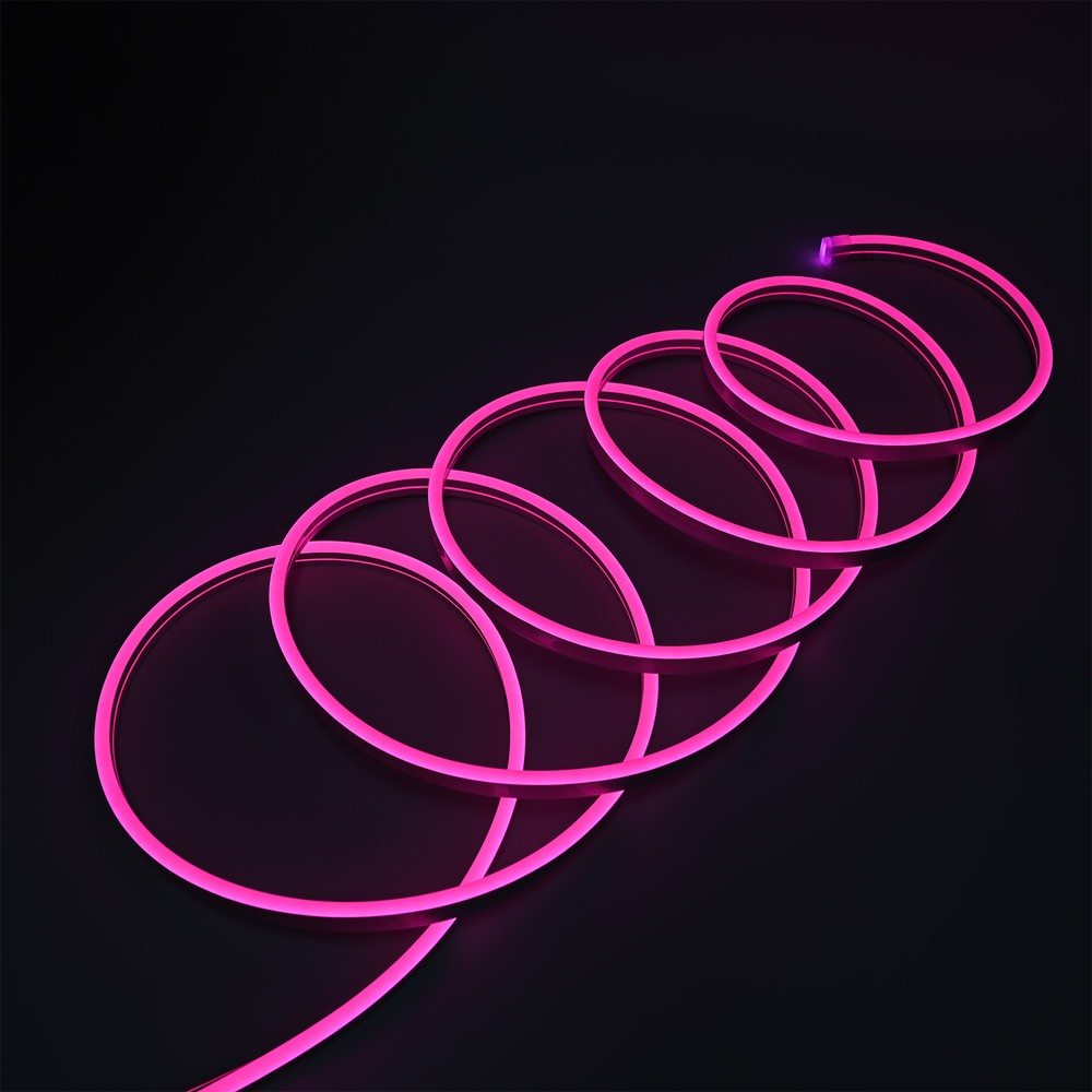 5m 8W pr. meter Pink 8x16 Neon Flex LED - 12V DC, IP67 billede