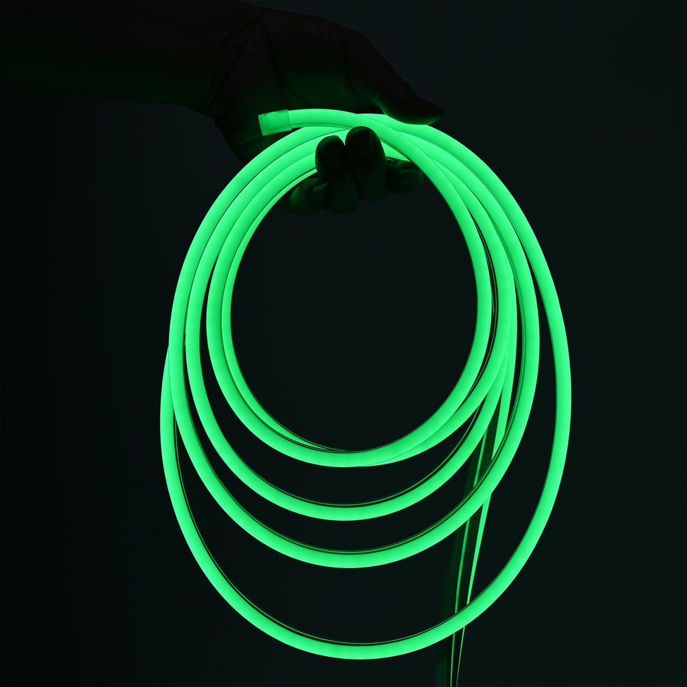 5m 8W/m Grøn 8x16 Neon Flex LED - 12V DC, IP67 billede