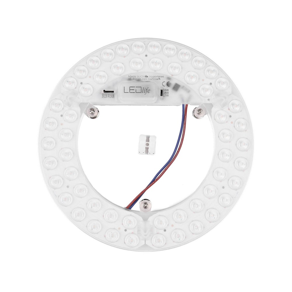 21,5cm / 24/18/12W LED indsats med linser - Flicker free, valgfri CCT, erstat G24, cirkelrør og kompaktrør - Dæmpbar : Ikke dæmpbar billede