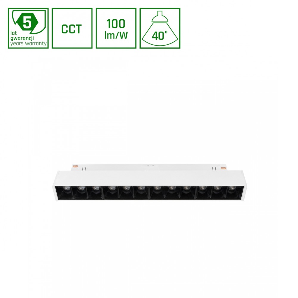 12W System Lys 20.4cm SHIFT Smart-Grid S Skinne - 35 °, CCT, Hvid, Dim, Zigbee - Dæmpbar : Via Smart Home, Kulør : CCT (Varm til Kold Hvid)