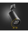 20W PAVA BASIC 3-faset skinnespot - Justerbar CCT, 111lm/W, 20-45° lysvinkel, sort, IP20