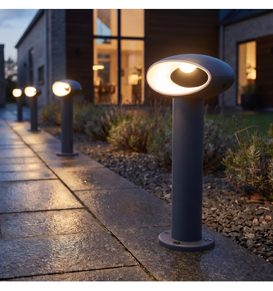 LED Pullert 30 cm 9W IP54 Mørkegrå - 230V, 4000K, inkl. lyskilde