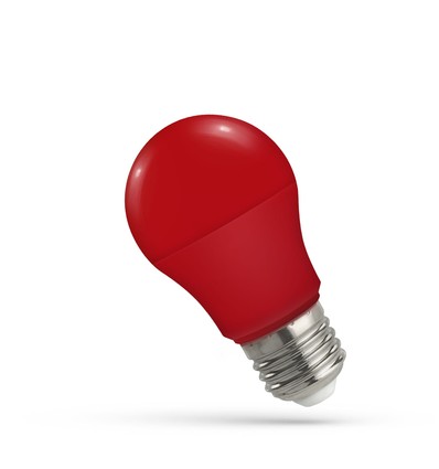 Spectrum 4,9W Rød LED pære - Matteret, E27, A50, 230V