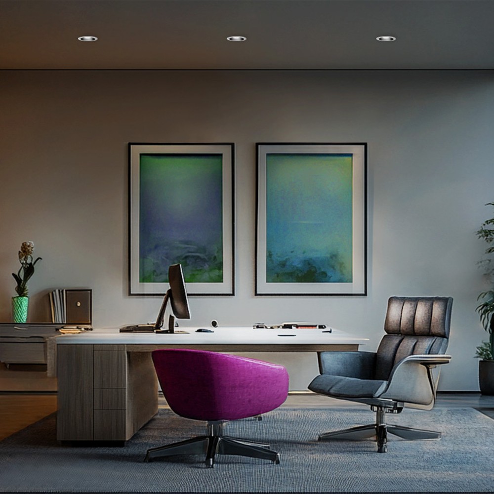 Fiale Core Anti-Glare GU10 indbygningsspot - Rund, hvid, IP20, Hul: Ø7,5 cm, Mål: Ø9,5 cm, uden lyskilde
