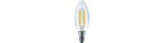 E14 4W dæmpbar LED kertepære - C35, filament, 350lm, 2200K, klart glas