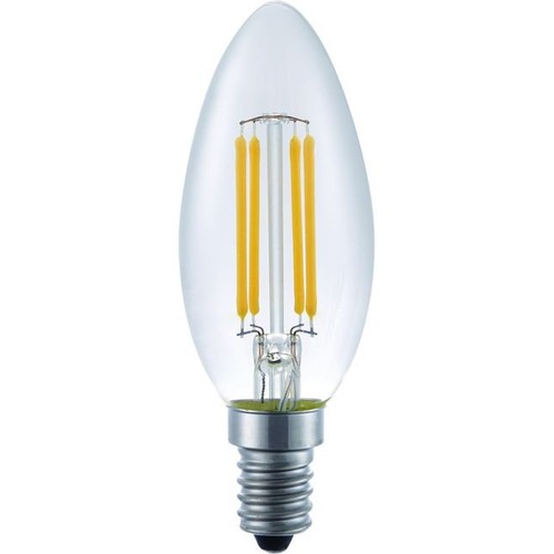 E14 4W dæmpbar LED kertepære - C35, filament, 350lm, 2200K, klart glas