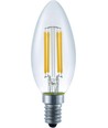 E14 4W dæmpbar LED kertepære - C35, filament, 350lm, 2200K, klart glas