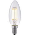 E14 4W dæmpbar LED kertepære - C35, filament, 350lm, 2200K, klart glas