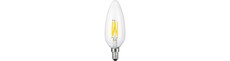 E14 4W dæmpbar LED filament kertepære - C45, 2200K, 320lm, klart glas