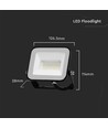 20W V-Tac Slimline LED projektør - Samsung LED chip, sort hus, IP65 udendørs