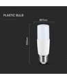 E27 7,5W LED pære - T37, 6500K, kold hvid, plast