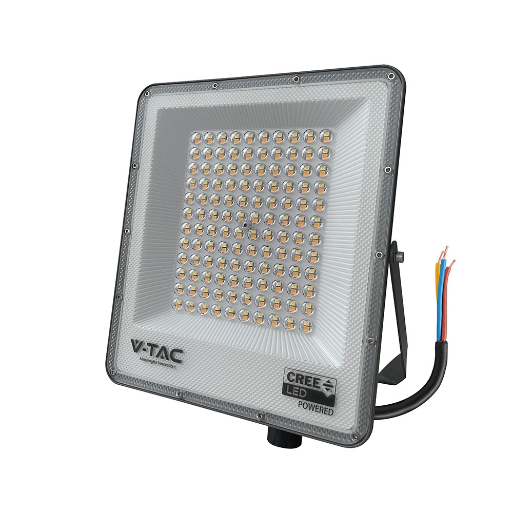 100W LED projektør, CCT - 120lm/W, IP65, CREE chip, 6 års garanti, Slimline serien - Kulør : 3-i-1