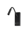 3W LED sengelampe med USB opladning - USB-A og USB-C, CREE chip, sort, inkl. lyskilde