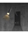 V-Tac 3W LED sengelampe med USB/PD opladning - CREE chip, sort, 3000K, inkl. lyskilde