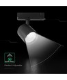 V-Tac 30W 3-faset skinnespot - CREE chip, sort, 6400K, 6 års garanti