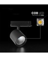 36W 3-faset skinnespot - CREE chip, sort, 6400K, 6 års garanti