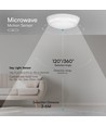 V-Tac 8W/16W/20W LED loftlampe med sensor og nødlys - 135lm/W, IP54, CCT 3-i-1, Bulkhead, Cree chip