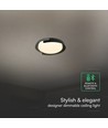 48W LED loftslampe med fjernbetjening - 3-i-1 CCT, dæmpbar, Ø50cm, sort/grå design