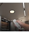 48W LED dekorativ loftslampe med fjernbetjening - Ø50cm, dæmpbar, 3-i-1 CCT, sort og trælook