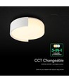 V-Tac 63W LED loftslampe - 3-i-1 CCT, dæmpbar, hvid, fjernbetjening, Ø55cm
