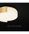 V-Tac 63W LED loftslampe, Ø55cm - 3-i-1 CCT, dæmpbar, guld, inkl. fjernbetjening