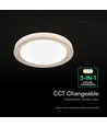 V-Tac 30W/60W/30W Designer loftlampe med fjernbetjening - 3-i-1 CCT, dæmpbar, guld kant, inkl. lyskilde