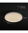 V-Tac 30W/60W/30W Designer loftlampe - CCT, dæmpbar, brun kant, inkl. fjernbetjening