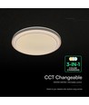 V-Tac 30W/60W/30W Designer loftlampe - CCT, dæmpbar, brun kant, inkl. fjernbetjening