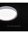 V-Tac 30W/60W/30W Designer loftlampe med fjernbetjening - 3-i-1 CCT, dæmpbar, mørkebrun kant, Ø43cm