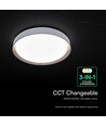 V-Tac 30W/60W/30W Designer loftlampe med fjernbetjening - 3-i-1 CCT, dæmpbar, mørkebrun kant, Ø43cm
